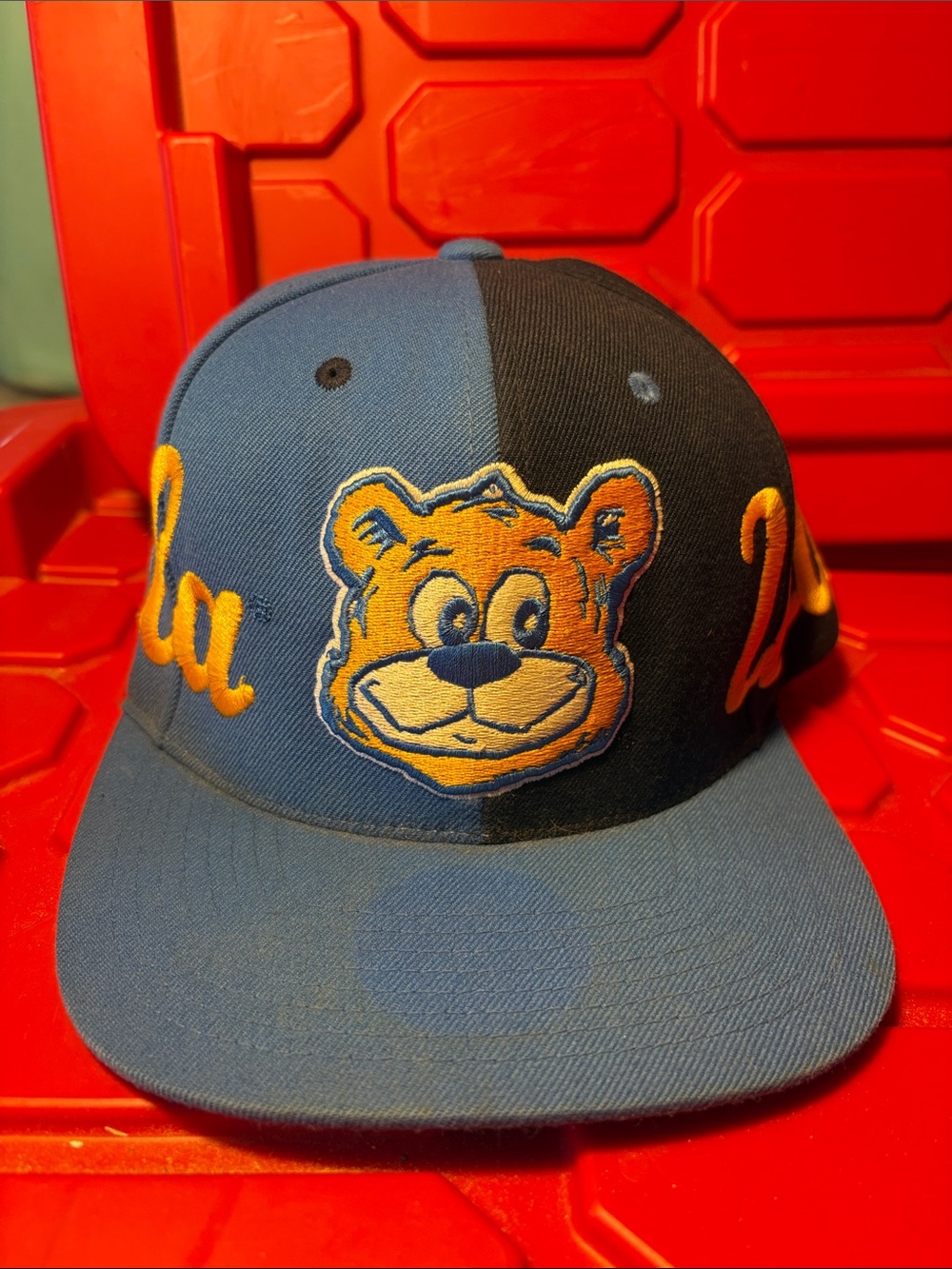 UCLA Bruins Bear Hat Mascot Logo Blue Gold Snapback Hat Embroidered